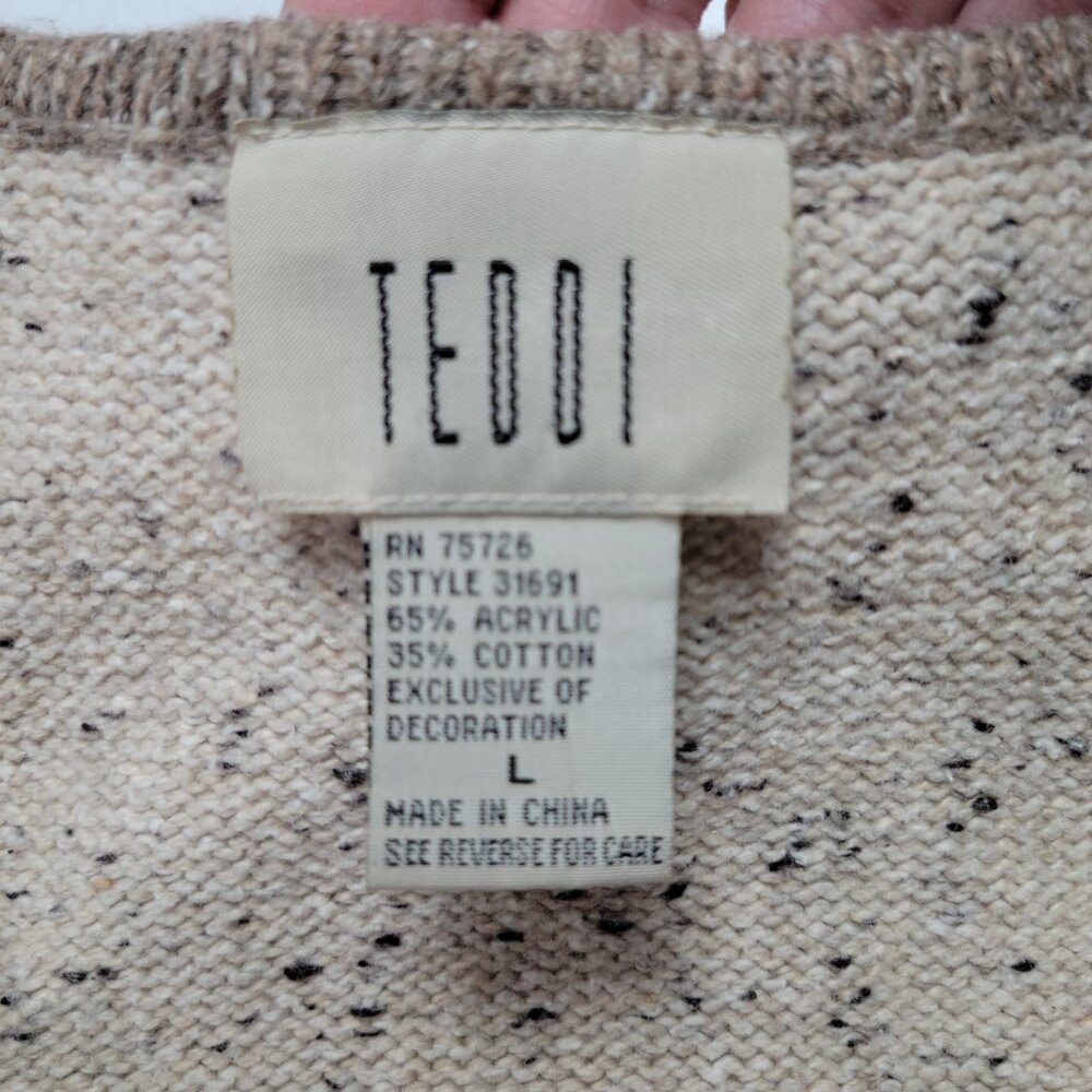 Vintage Teddi Autumn Theme Sweater Embroidered Vest Size Large - Picture 4 of 10